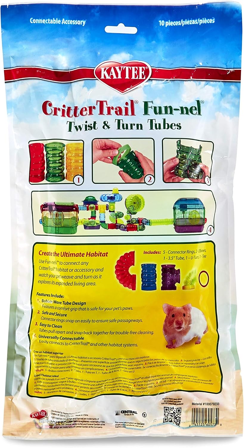 Kaytee CritterTrail Fun-nel 5-Pack Straight Hamster Tubes