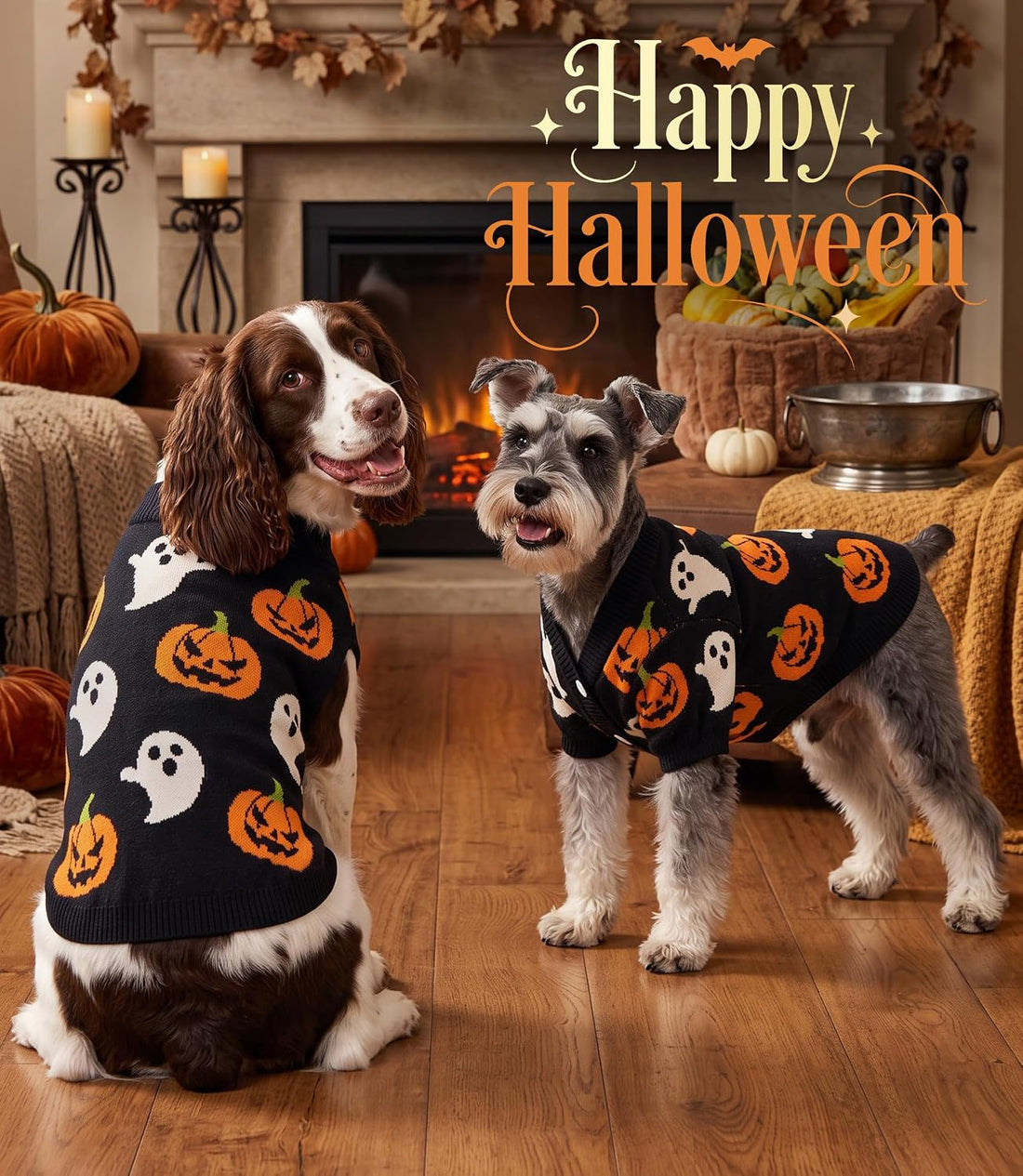 Dog Halloween Sweater Dog Soft Warm Clothes Outfit Halloween Costumes