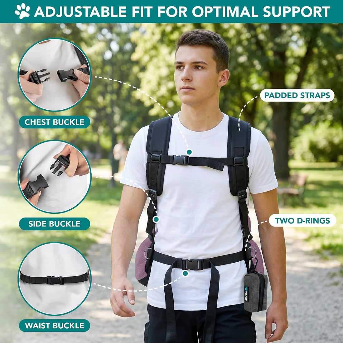 PetAmi Dog Carrier Backpack, Hands Free Front Pet Carrier, 10 lbs