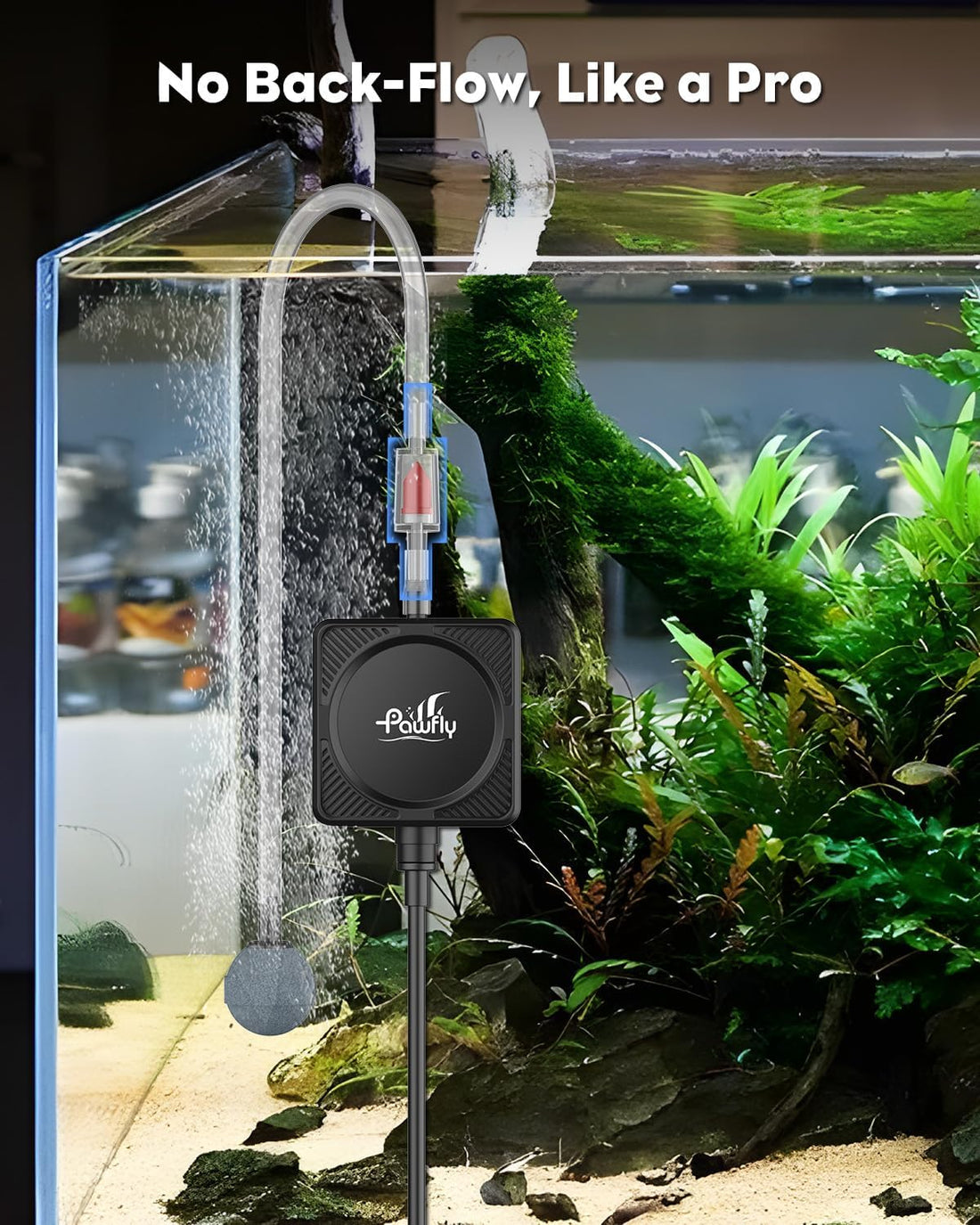 Pawfly Nano Silent Aquarium Air Pump, Mini Bubbler with Accessories