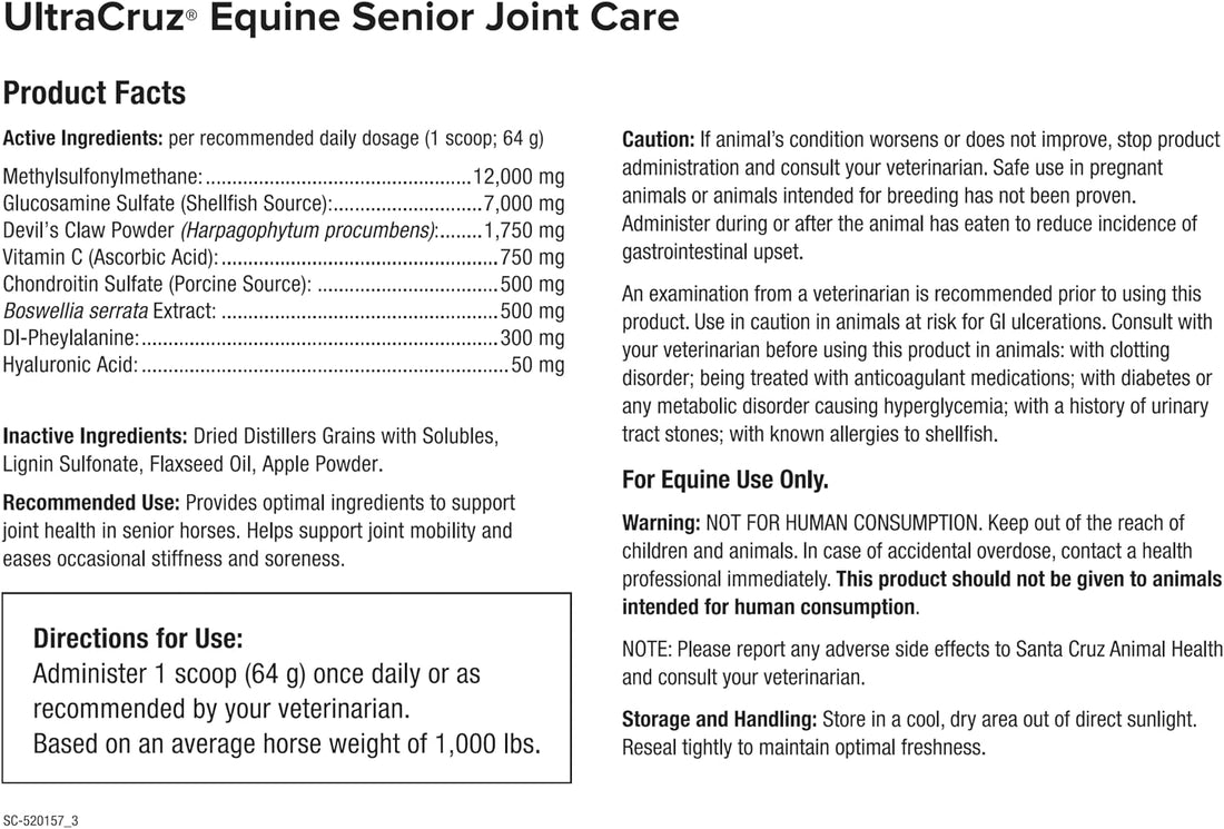 UltraCruz® Equine Senior Joint Care for Horses, 4 lb, pellets