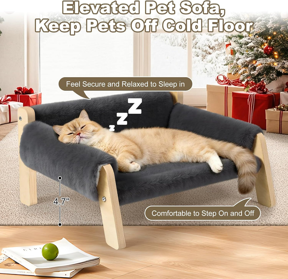 FAMIDGE Elevated Cat Couch Bed for Indoor Cats