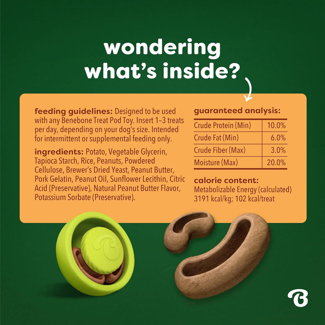 Benebone Tongue Twister & Peanut Butter Treat Pod Refill 2 Pack