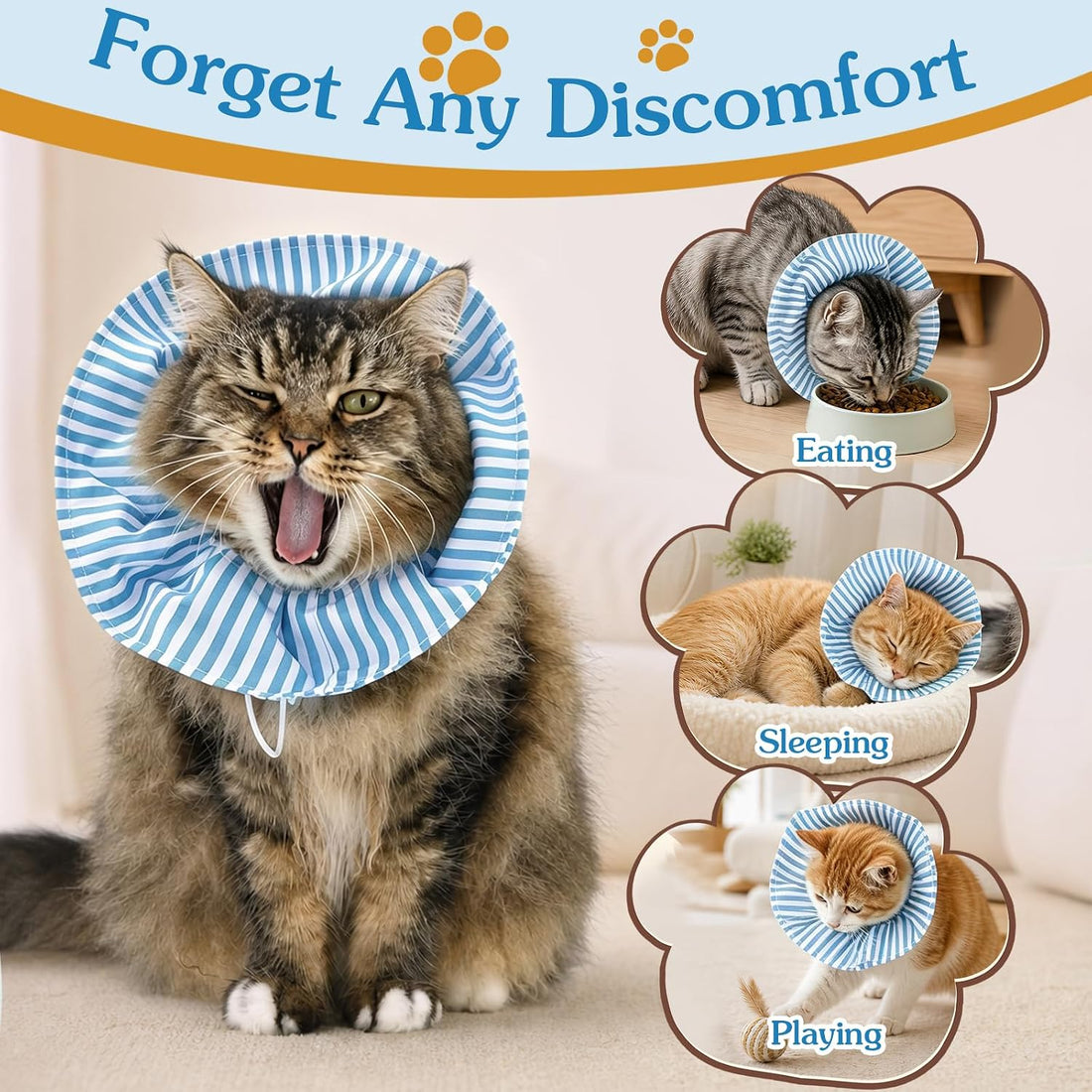 Cat Cone Collar Soft Recovery Collar Adjustable Surgery Cone
