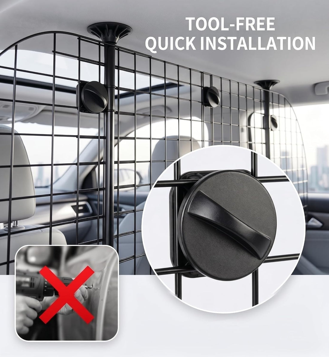 Adjustable Heavy Duty Metal Dog Car Barrier for SUVs
