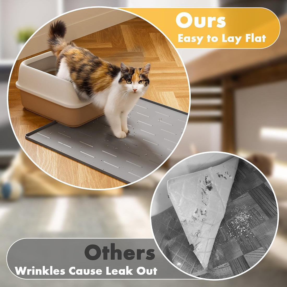 Pieviev Silicone Cat Litter Trapping Mat