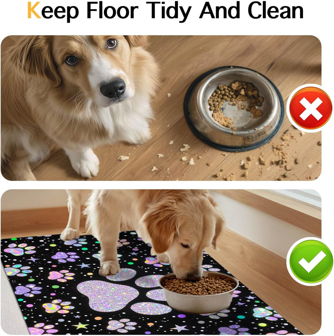 HOMETITUTE Pet Feeding Mats Cat Mat for Food and Water 20" x 12"