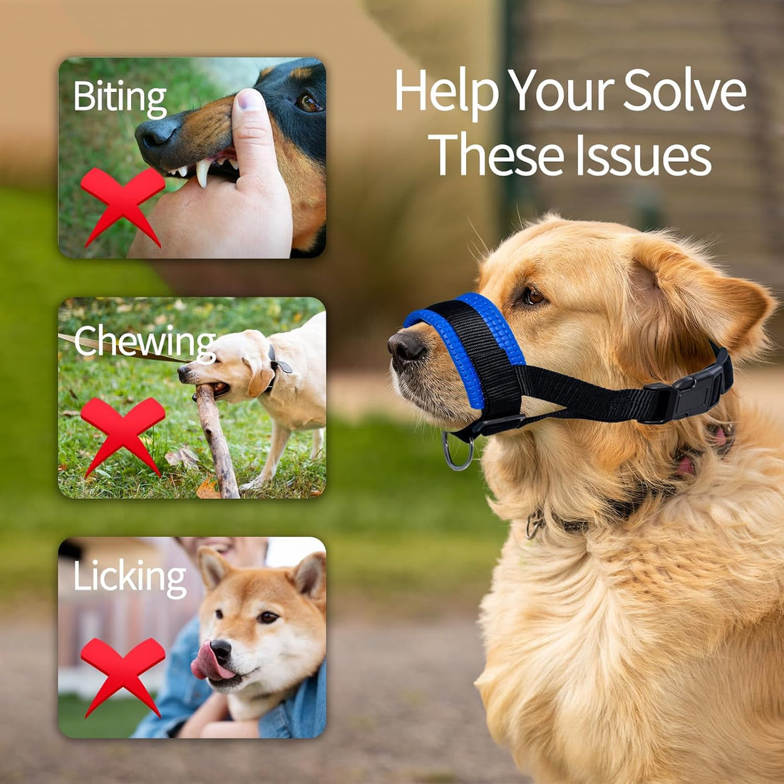 Nylon Dog Muzzle for Small,Medium,Large Dogs Prevent from