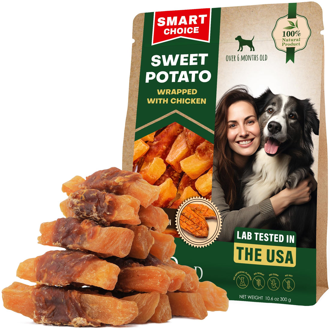 Beloved Pets Sweet Potato Dog Treats & Healthy Chicken Chews 10.6 Oz