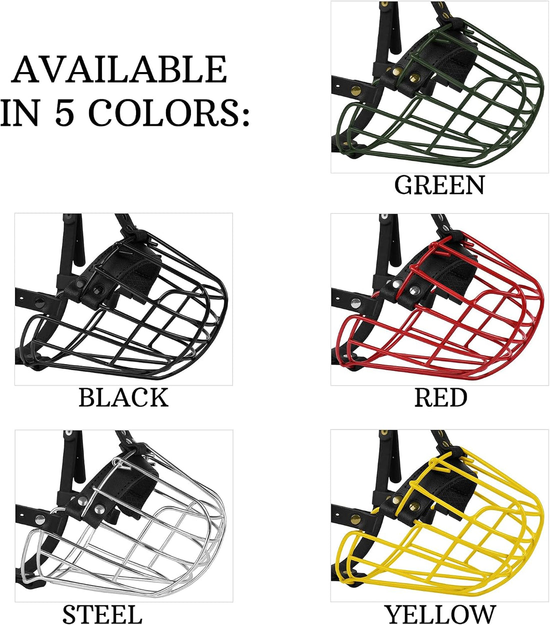 Pitbull Dog Muzzle Metal Mask Amstaff Secure Wire Basket Adjustable