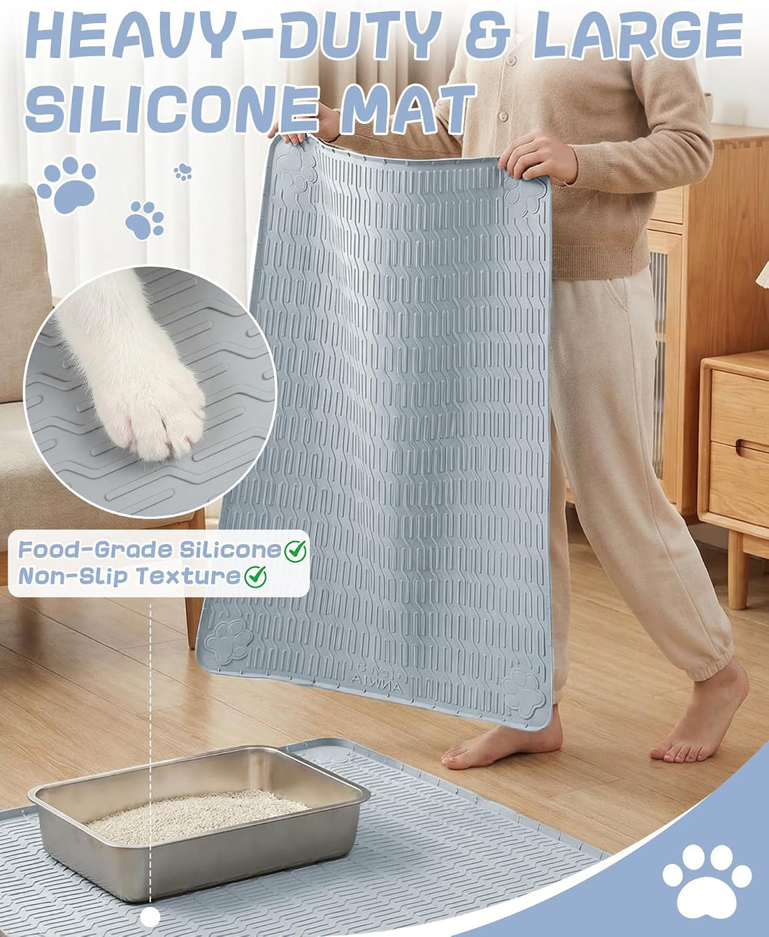 ANWA Waterproof 40" x 28" Extra Large Litter Box Mat
