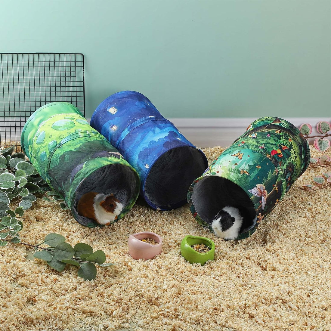 IBWell Cute Forest Guinea Pig Hideout Tunnel & Tube for Guinea Pigs