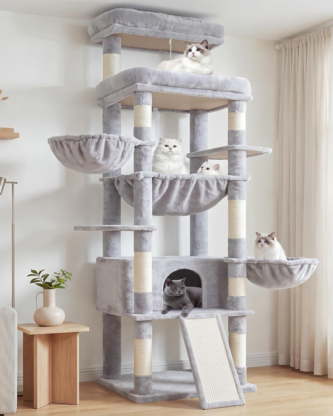 Hey-brother Cat Tree Tower with Extra Large Platform, Big Condo