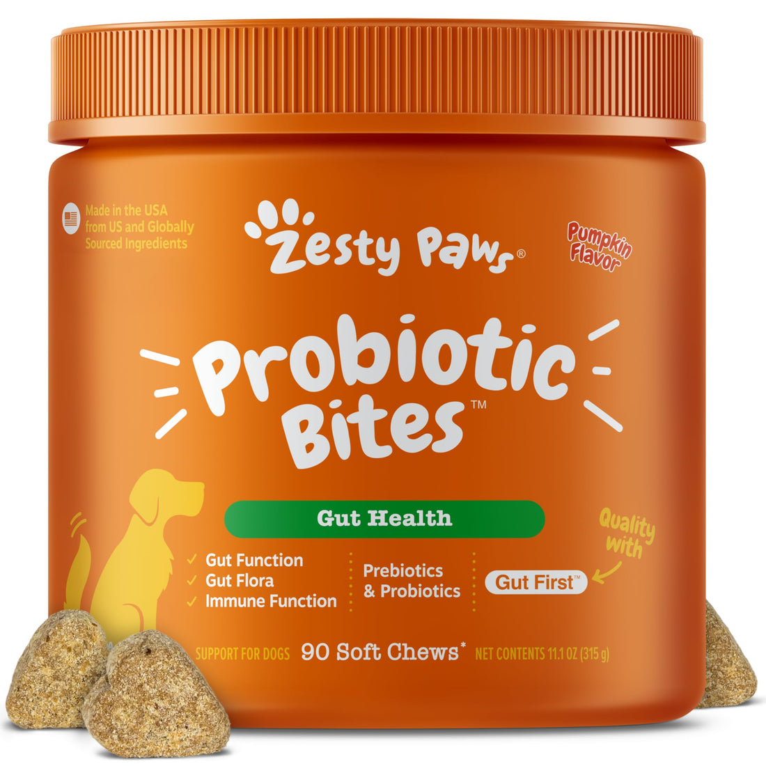 Zesty Paws Probiotics for Dogs - Digestive Enzymes for Gut Flora