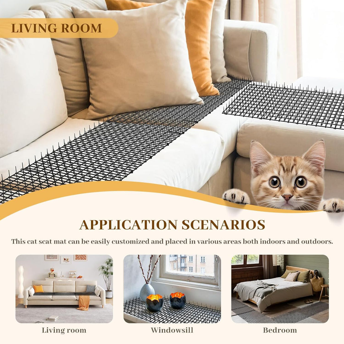 Hmyomina 8.2FT Cat Scat Mat for Cats