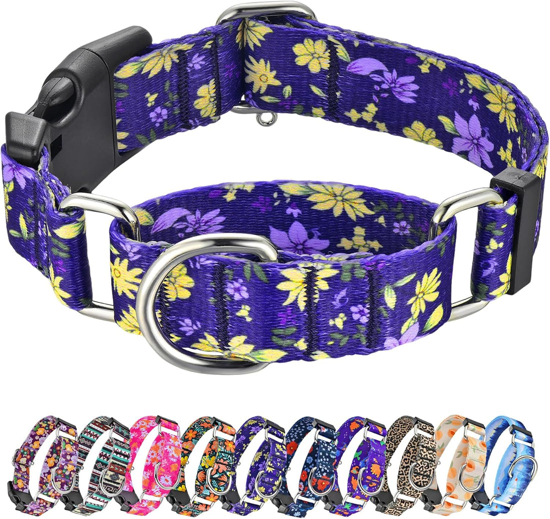 Hikiko Martingale Collar for Dogs with Special Pattern,Adjustable,M