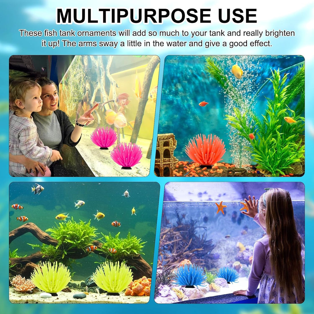 M METERXITY 1-Pack Artificial Sea Anemone Decor