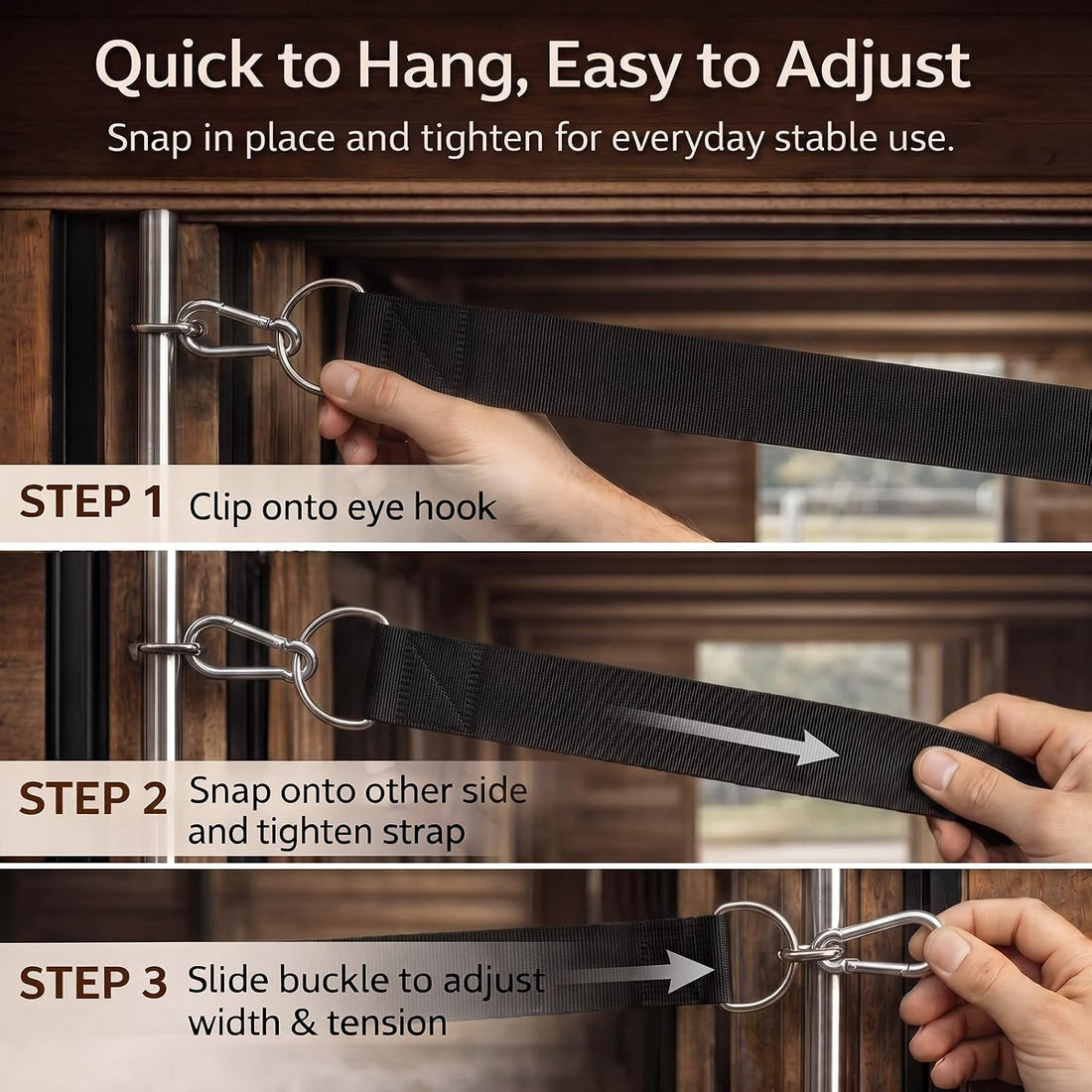 Aliceset Stall Guards for Horses 48" x 18" with Adjustable Strap