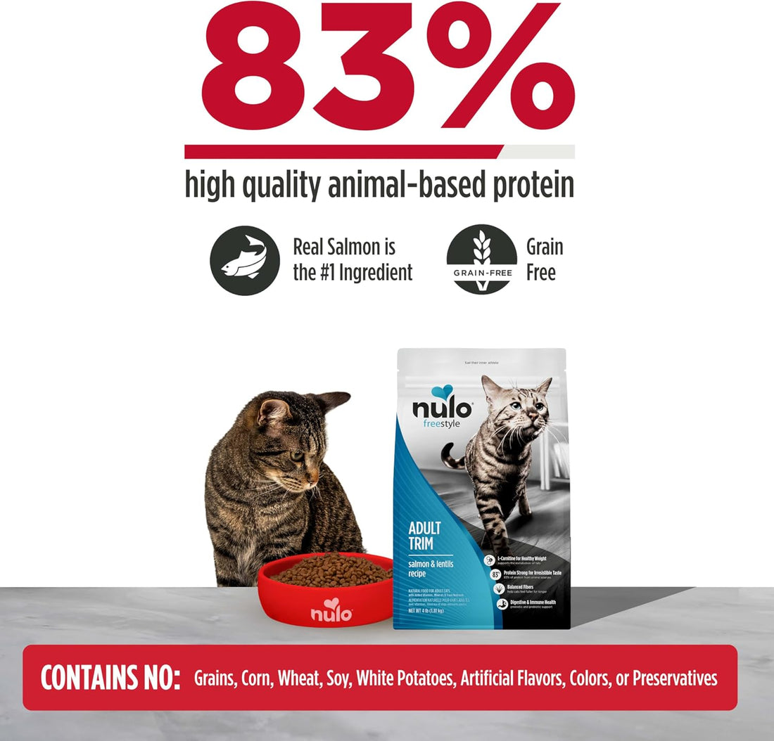 Nulo FreeStyle Trim Grain-Free Dry Cat Food, Salmon & Lentils, 4 lb