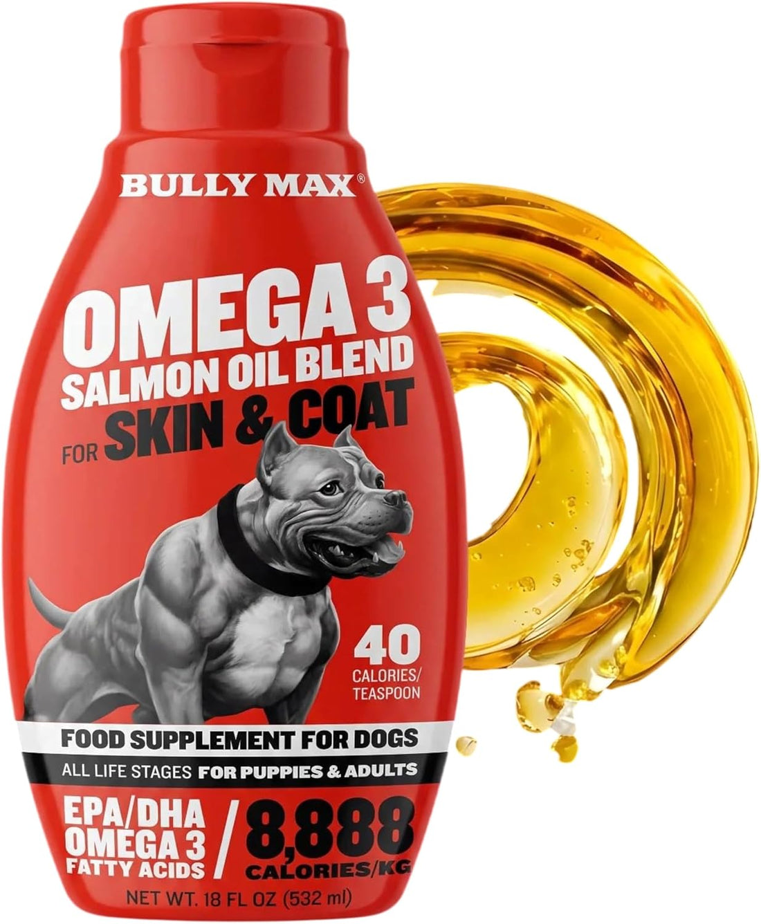 Bully Max Omega-3 Salmon Oil for Dogs + 2-in-1 Muscle Gain Power Tabs