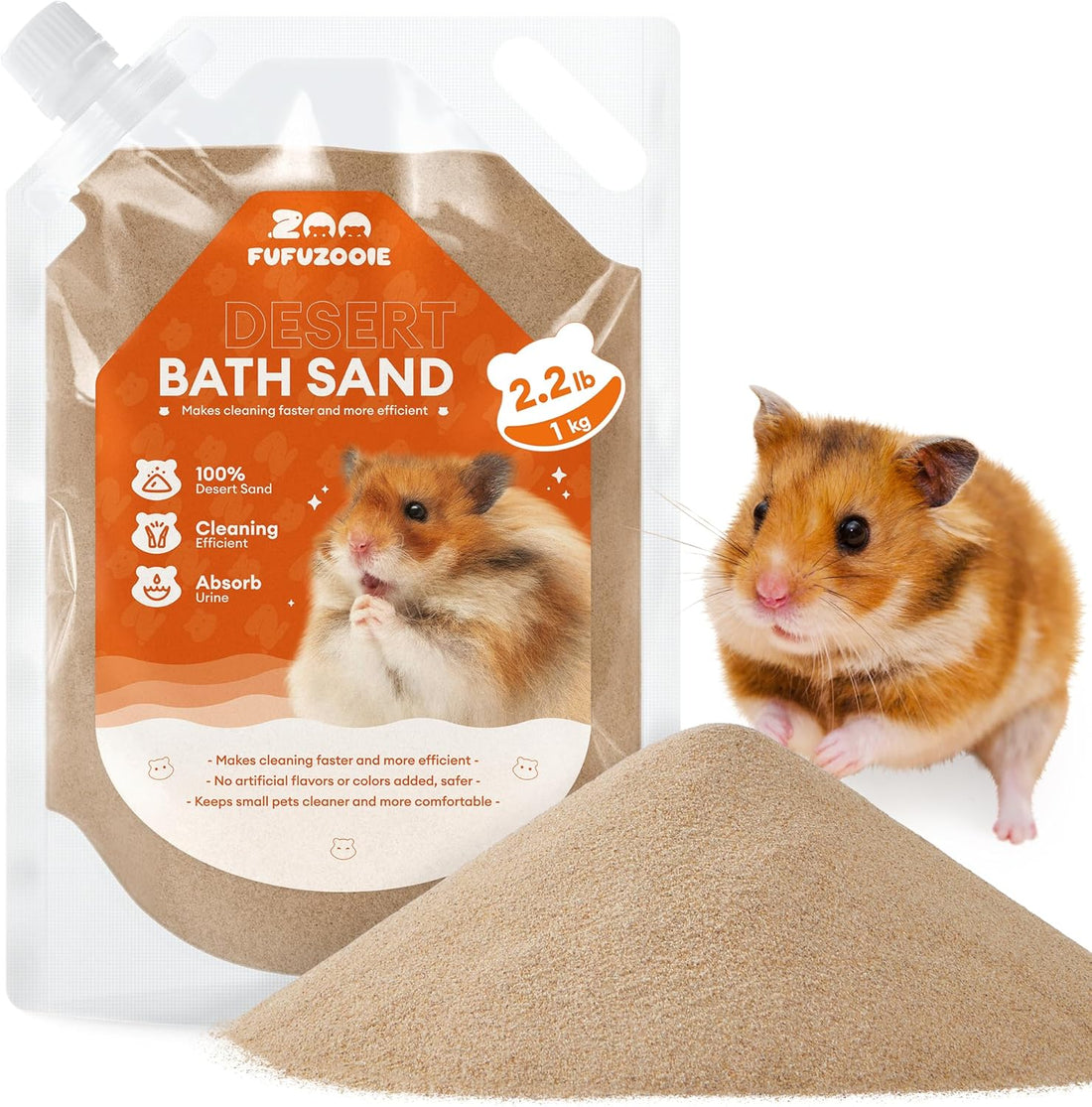 Hamster Bath Sand, 18oz Natural Desert Sand for Gerbil & Syrian Mice