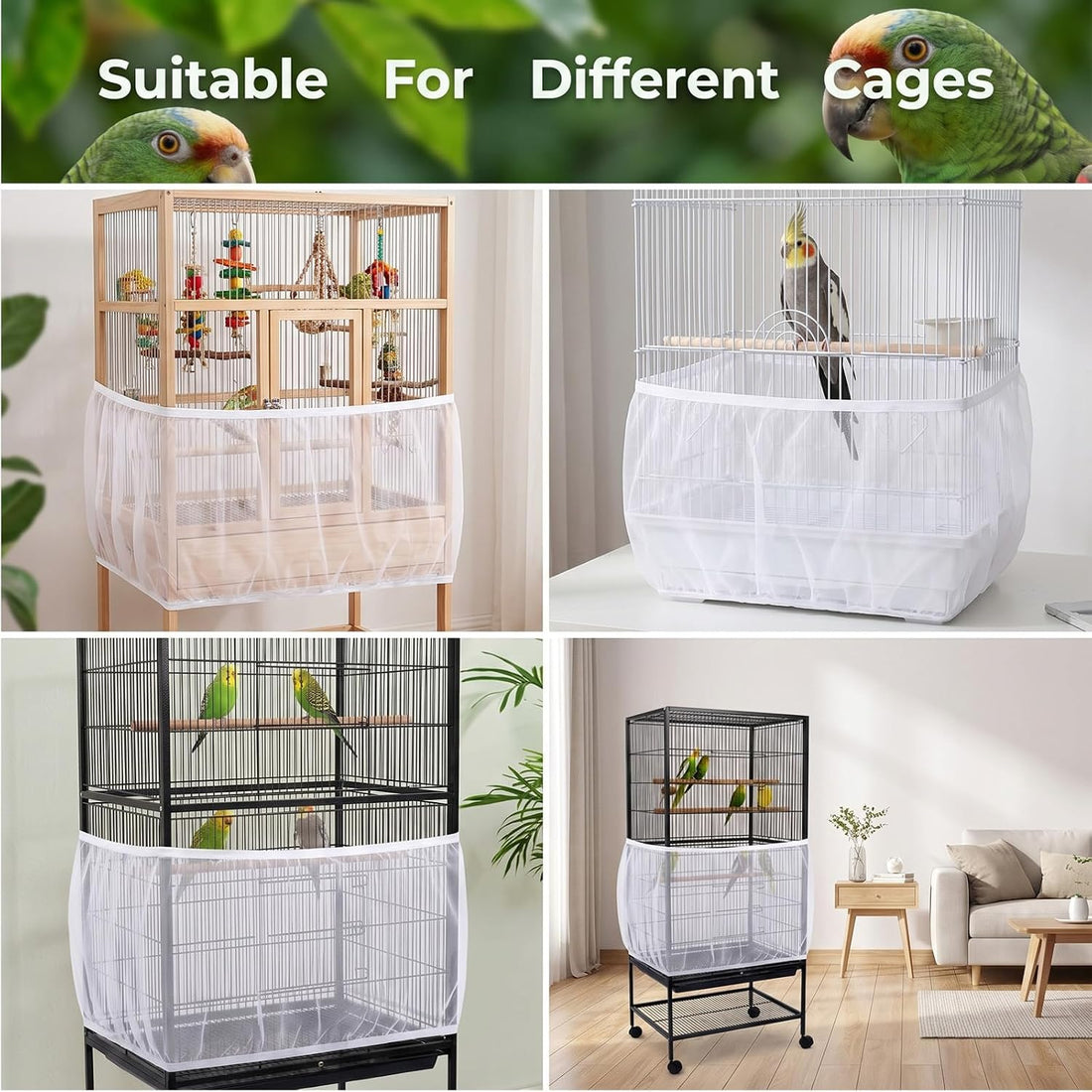 Bird Cage Seed Catcher, White