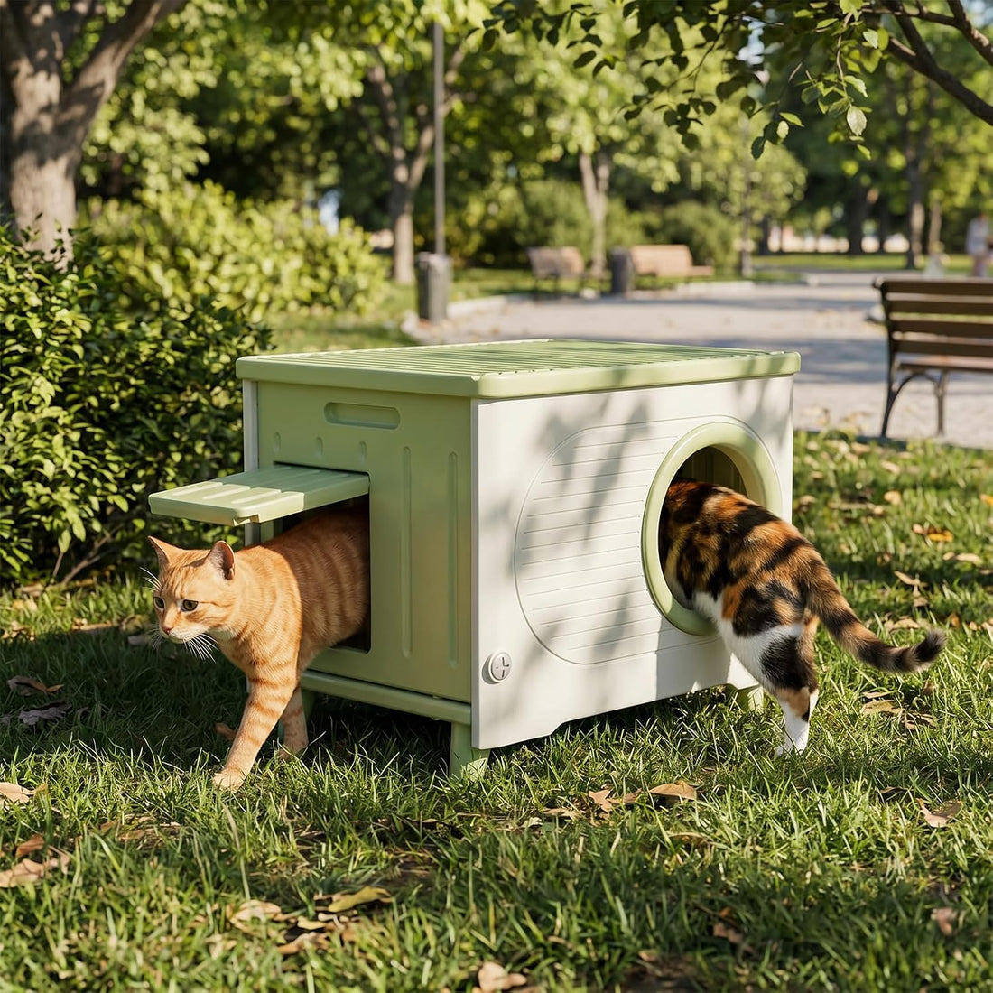 Outdoor Cat House, Extra Large Insulated Feral Cat Shelter