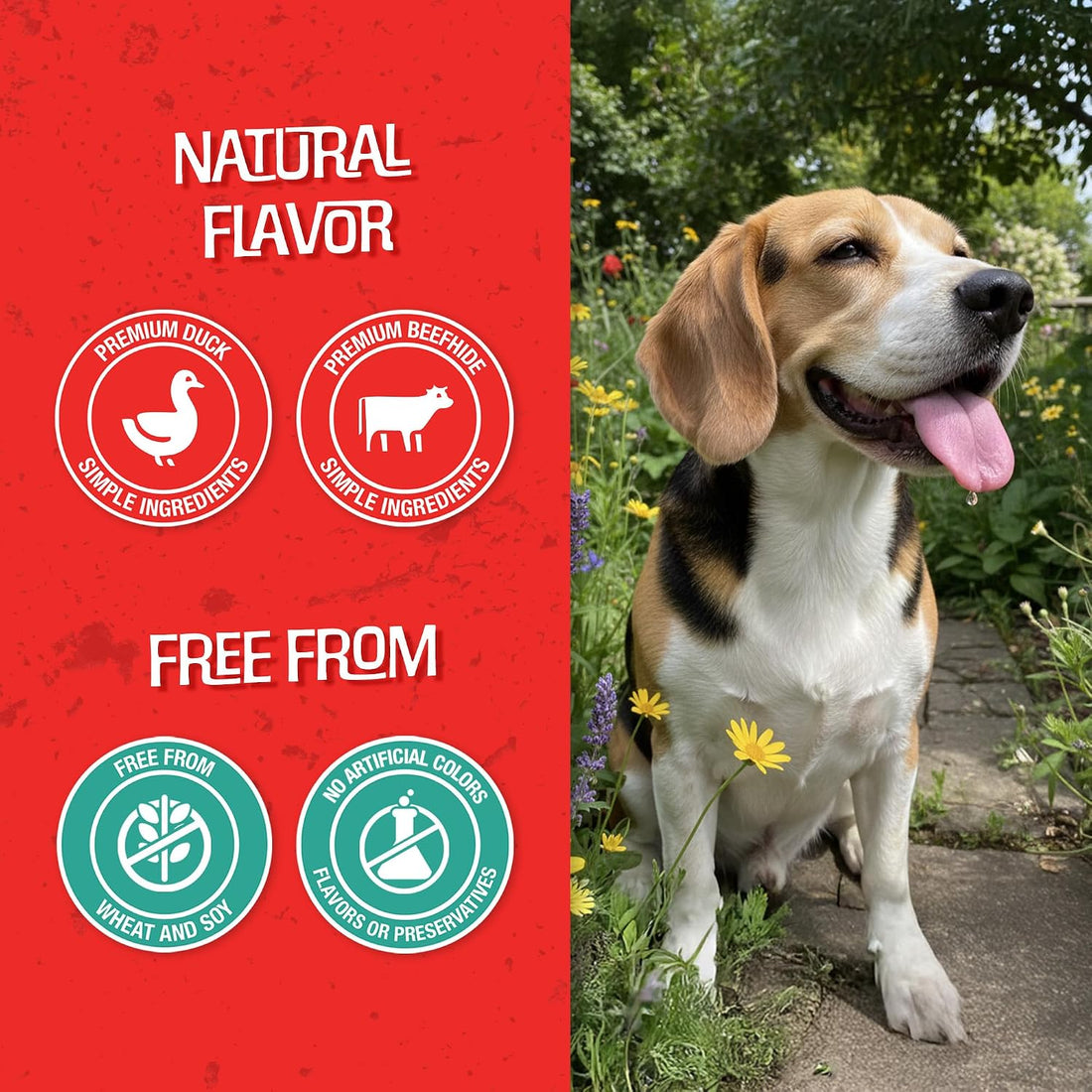 Chomp’ems Premium Beefhide Chews for Dogs, 2 Chews