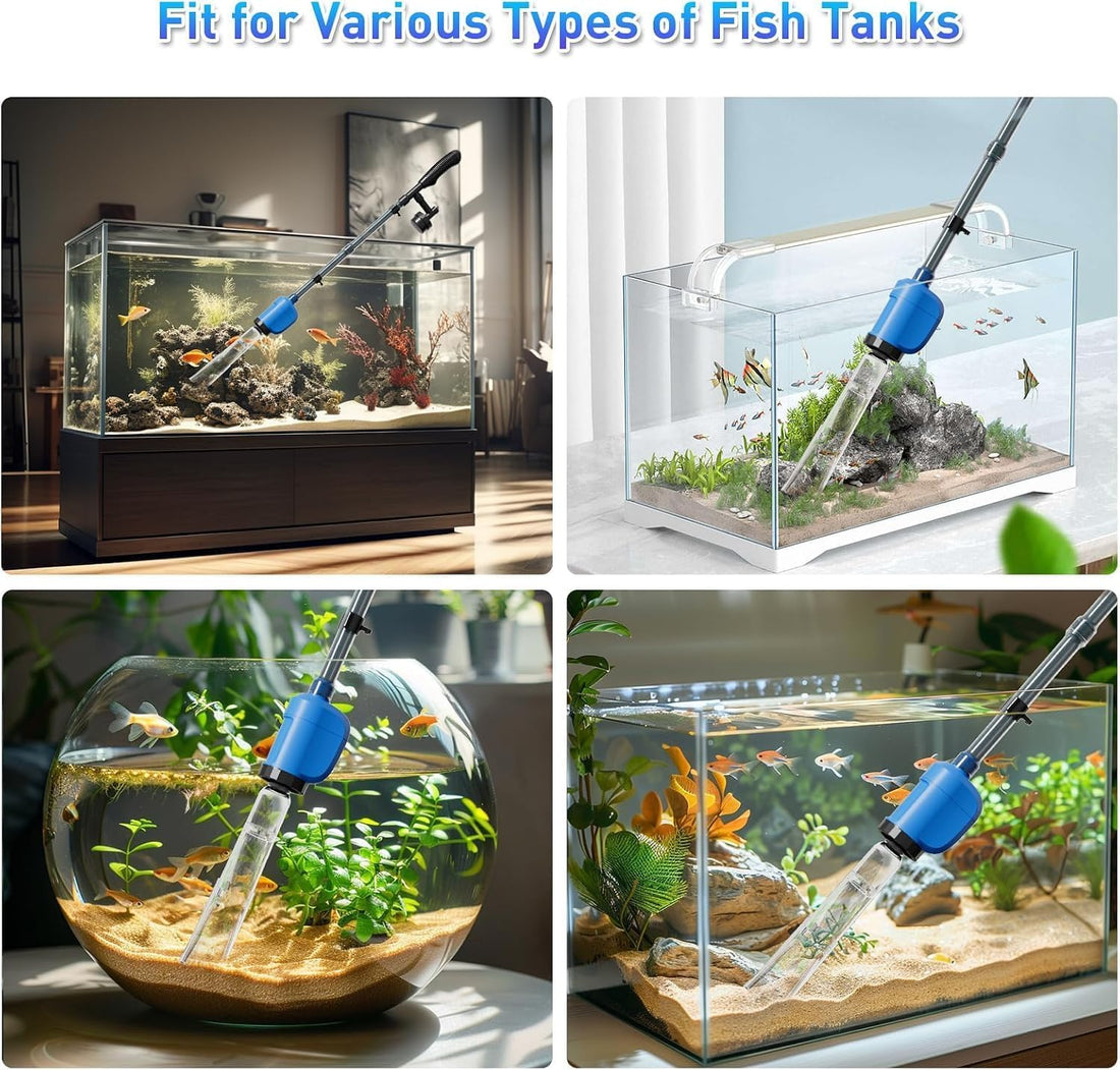 6-in-1 Electric Aquarium Gravel Cleaner, 530GPH Fish Tank Vacuum