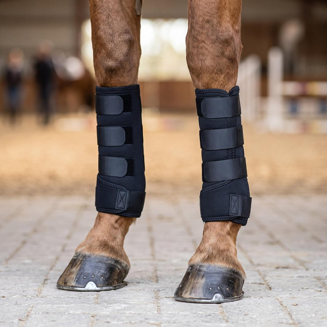 Abbylike L-14 Padded Horse Leg Wraps, Nylon Standing Wraps, Black