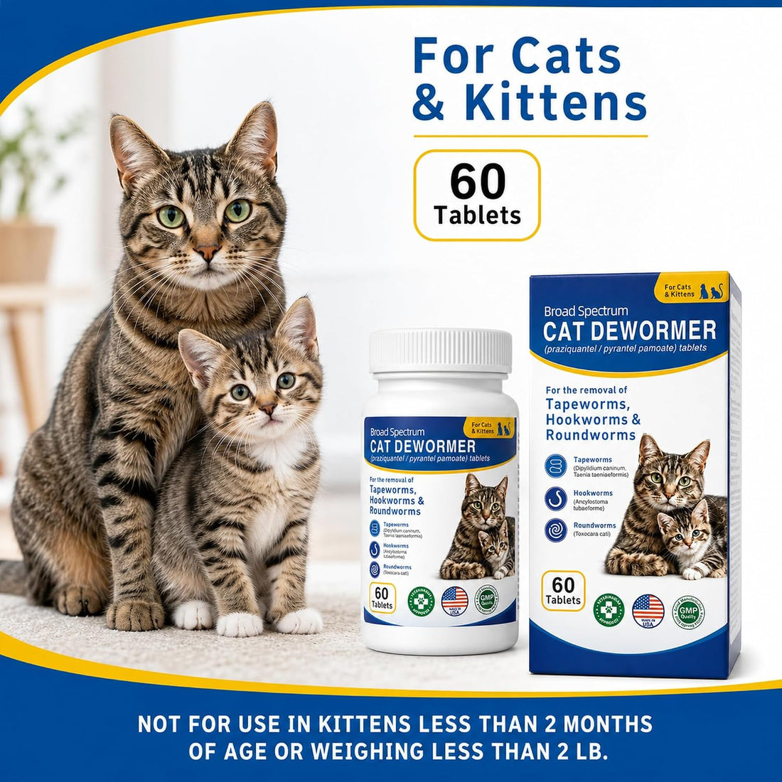 Broad Spectrum Cat Dewormer, Praziquantel & Pyrantel Pamoate