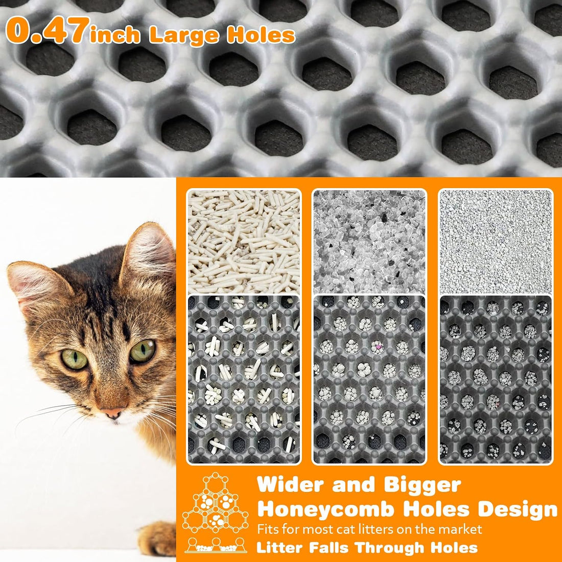Cat Litter Mat 16"x20",Double Layer EVA litterbox Mat