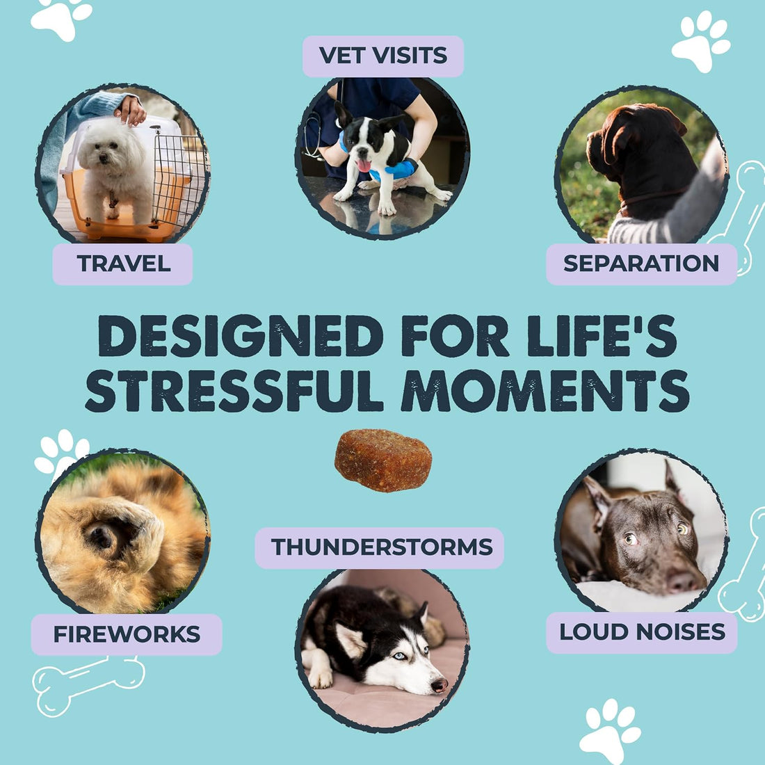 Mighty Paw Calming Chews for Dogs with Melatonin, Waggables, 120 Count