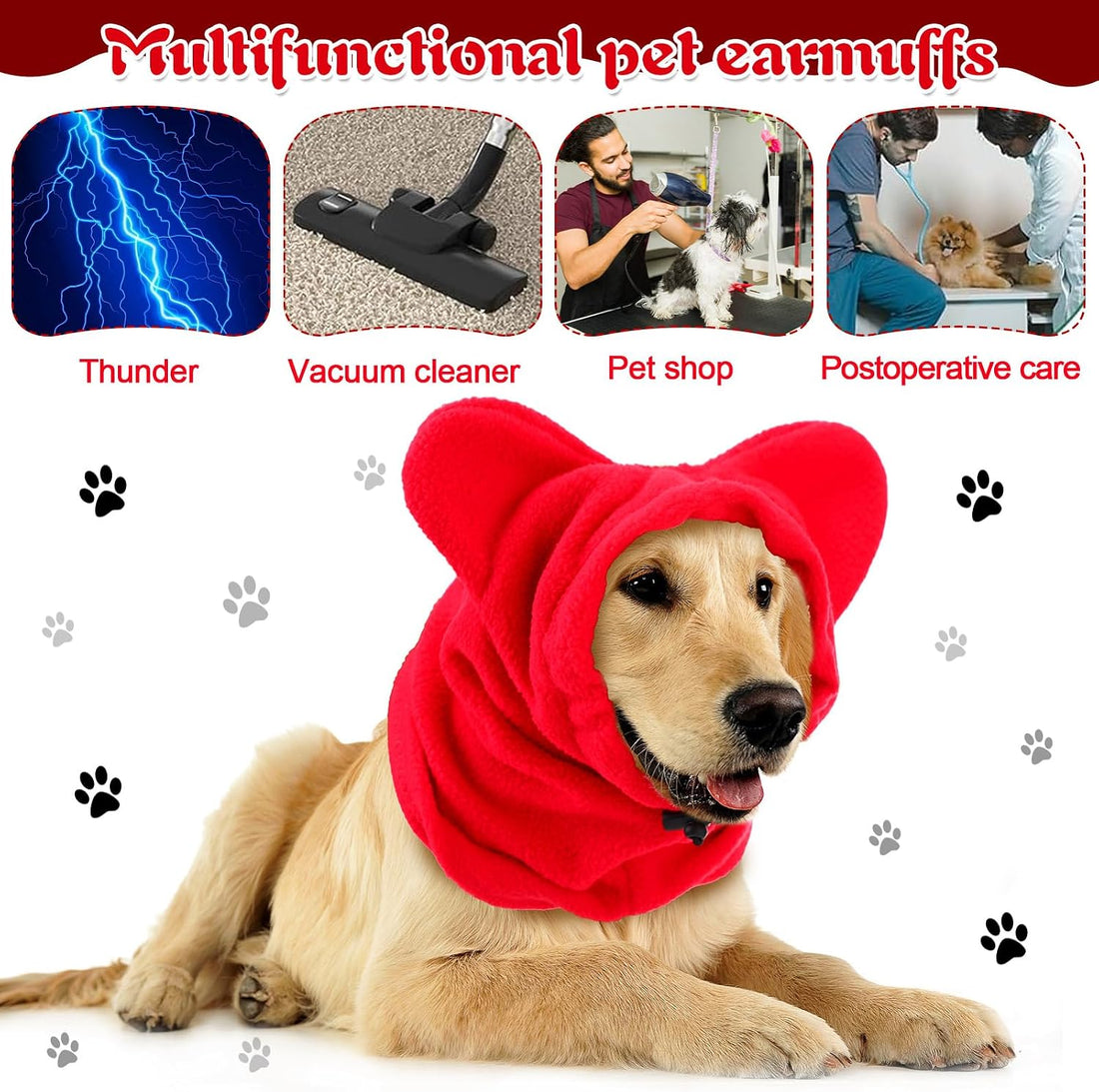 Clysee Winter Dog Hats Quiet Ears for Dogs Ear Muffs Pet Neck Warmer