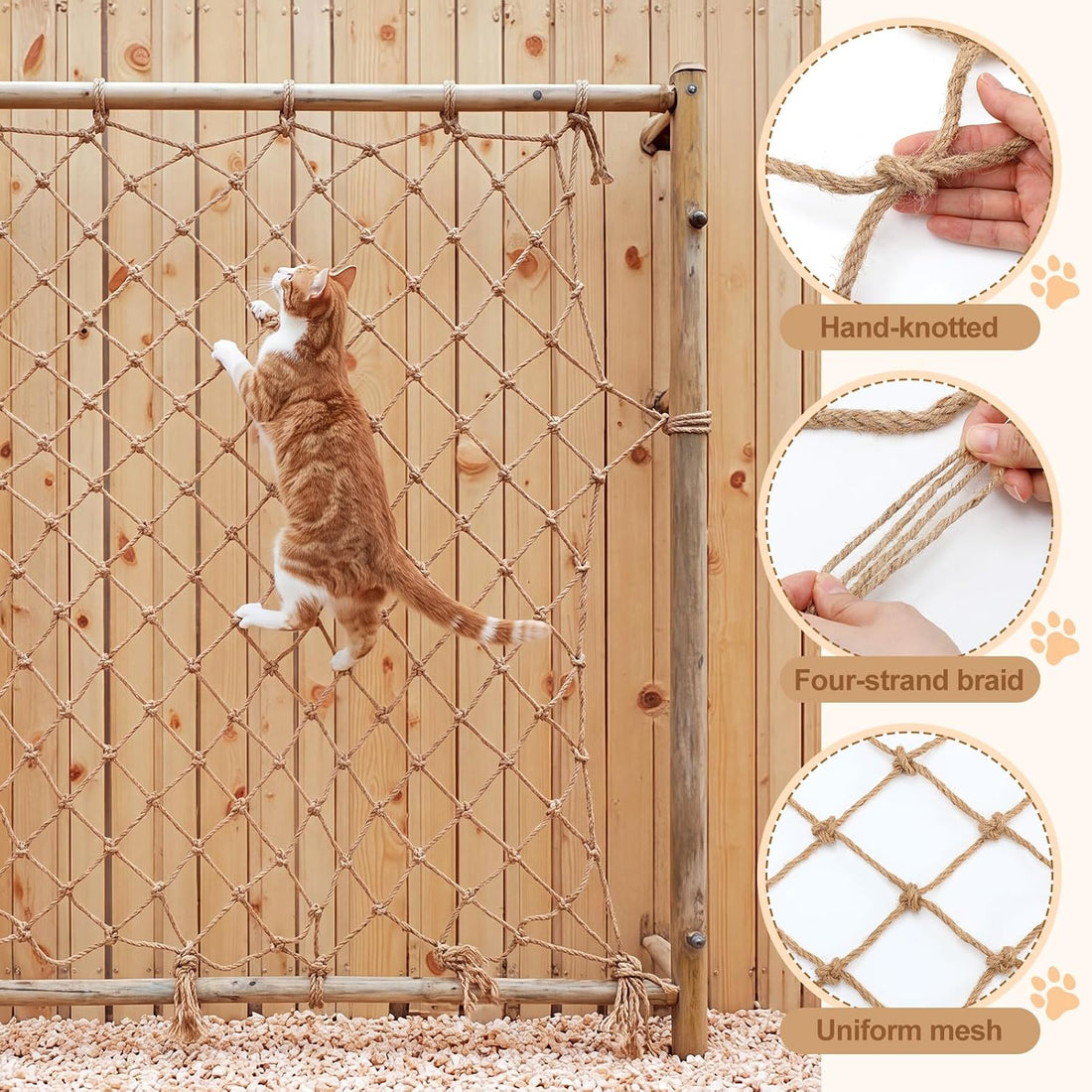 Cat Climbing Hemp Rope Net, Safety Jute Net Climbing Toys