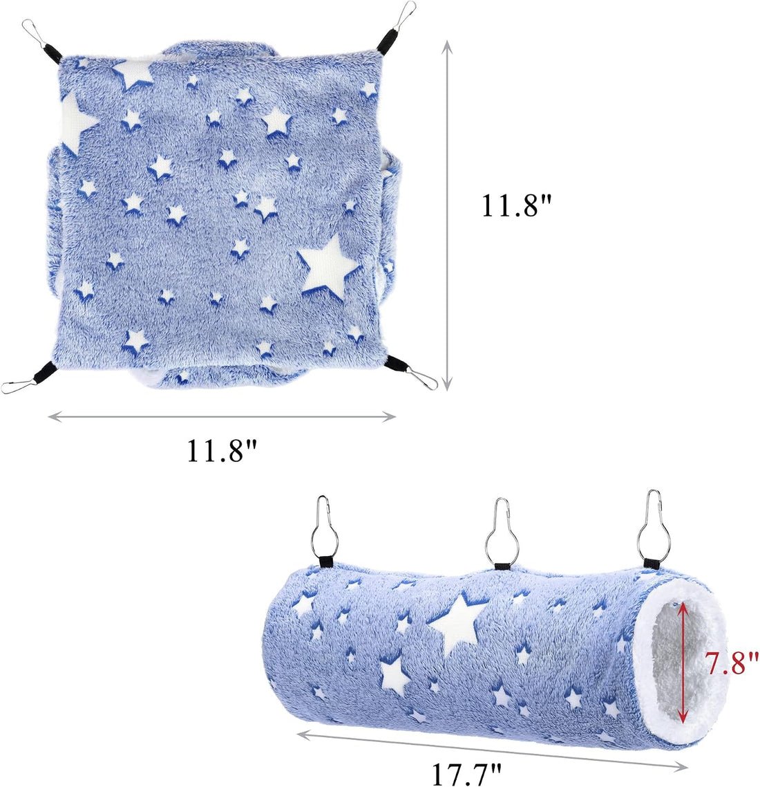 Noctilucent Luminous Guinea Pig Rat Hammock Bunkbed Hanging Tunnel