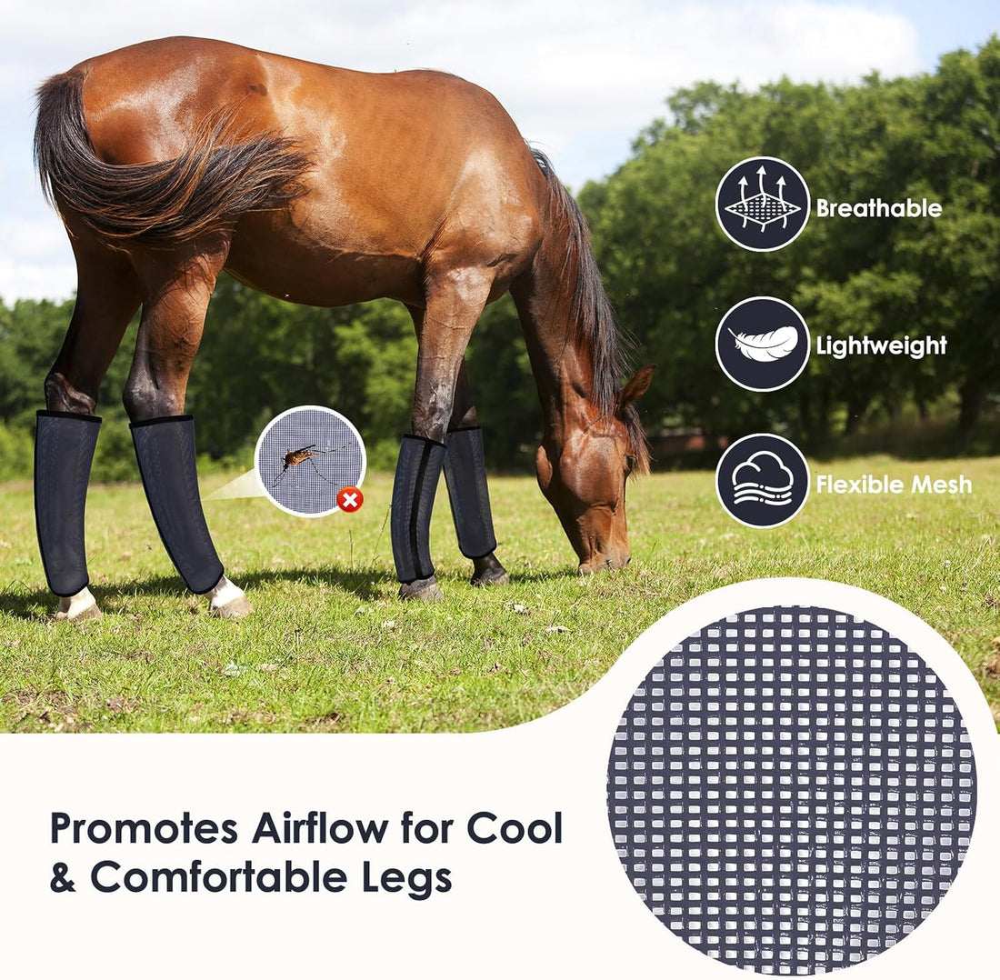 Fly Boots for Horses Set of 4 – Innovative Curved-Edge Design
