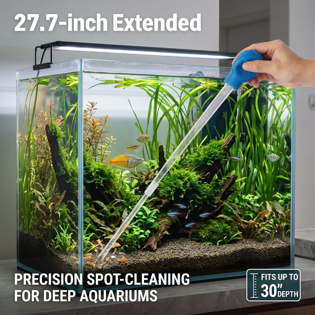 Extra Long Turkey Baster for Aquarium, Fish Tank Cleaning