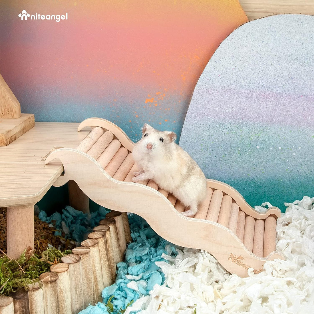 Niteangel Hamster Climbing Ladder Bridge: 8.26 x 3.7 x 1.1 inch