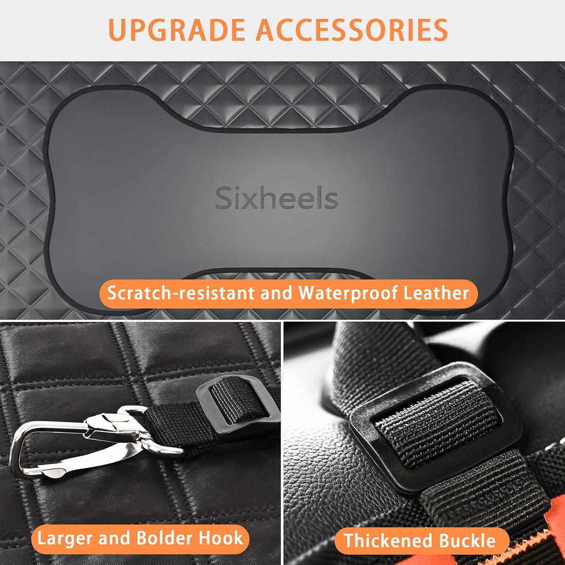 Sixheels Dog Car Seat Cover Back Seats Protector