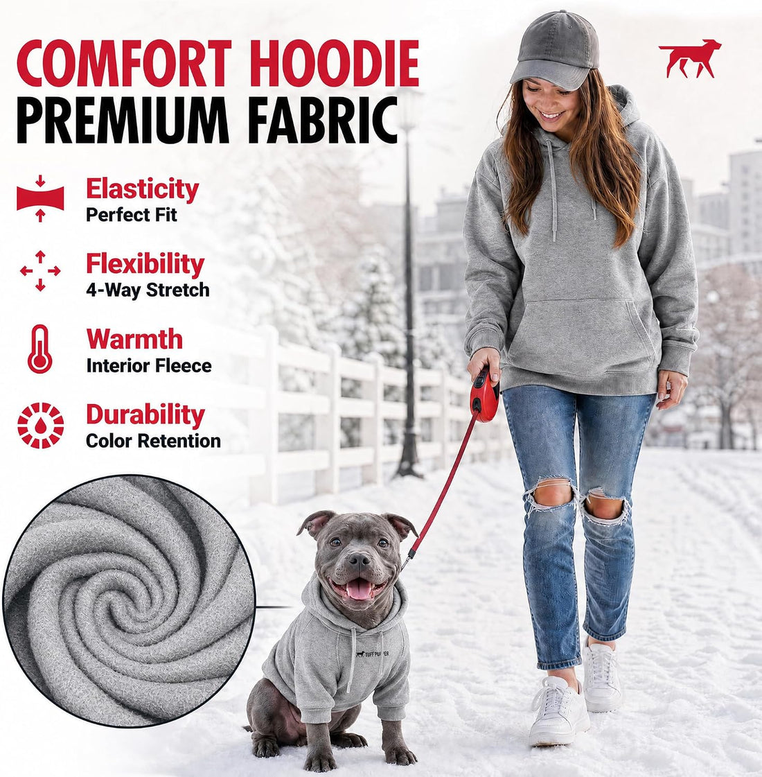 Tuff Pupper Dog Hoodie | Premium Quality Insulated Fabric