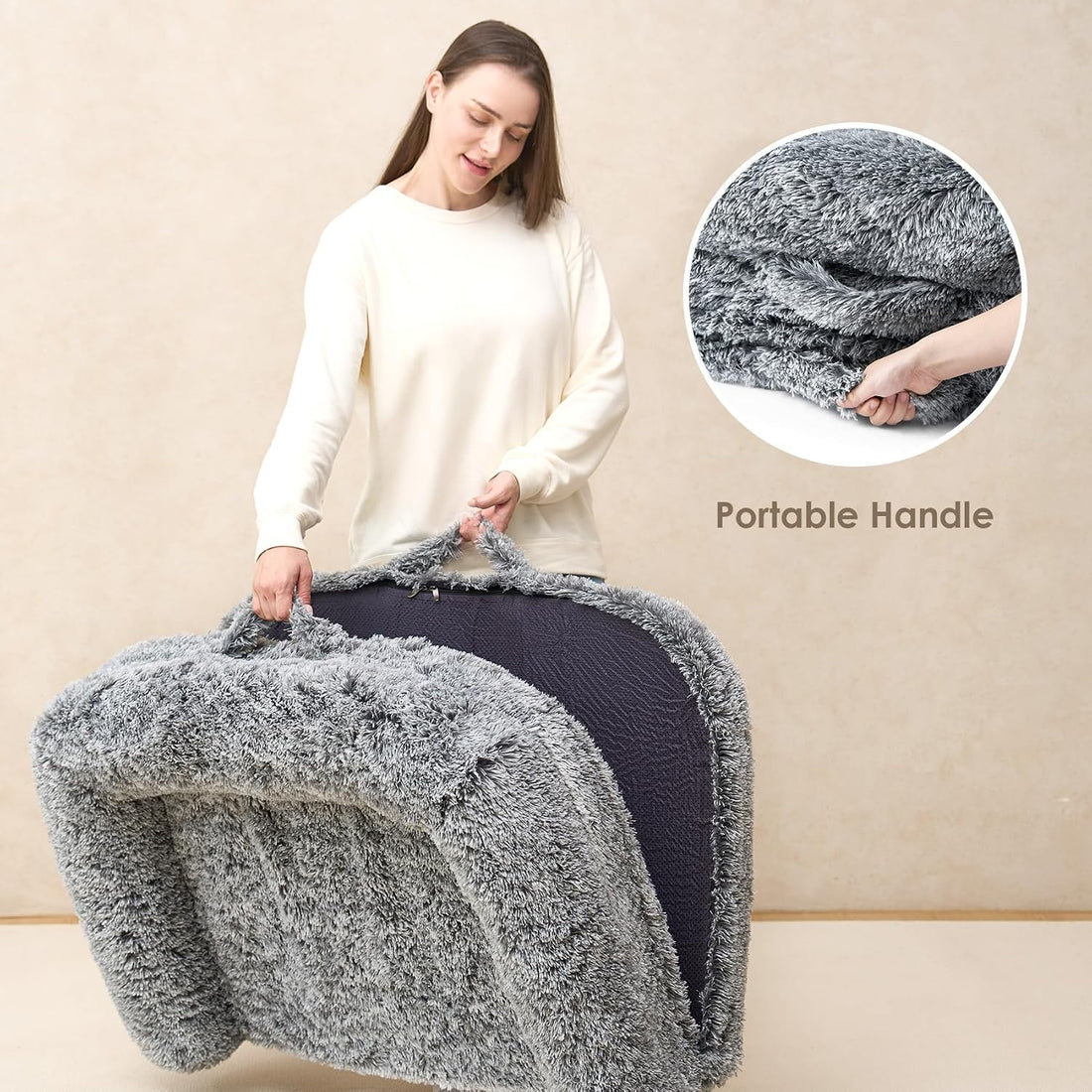 EHEYCIGA Orthopedic Foldable Human Dog Bed - 72x44x11