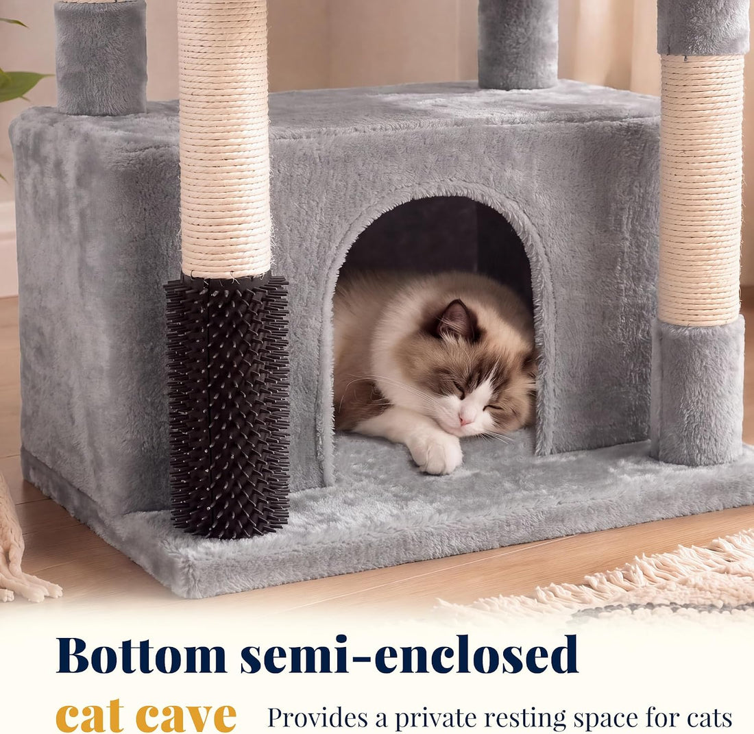 Hey-brother Cat Tree Tower, Scratching Posts with Extra Large Platform