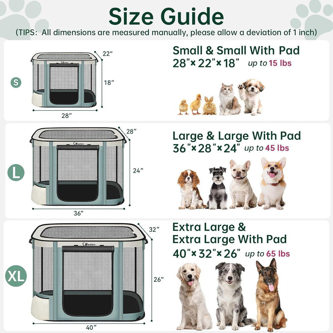 Siedihit Grey 36" Dog Playpen,Cat Puppy Crate Indoor Outdoor