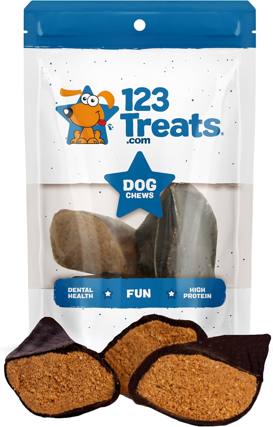 123 Treats Filled Cow Hooves for Dogs