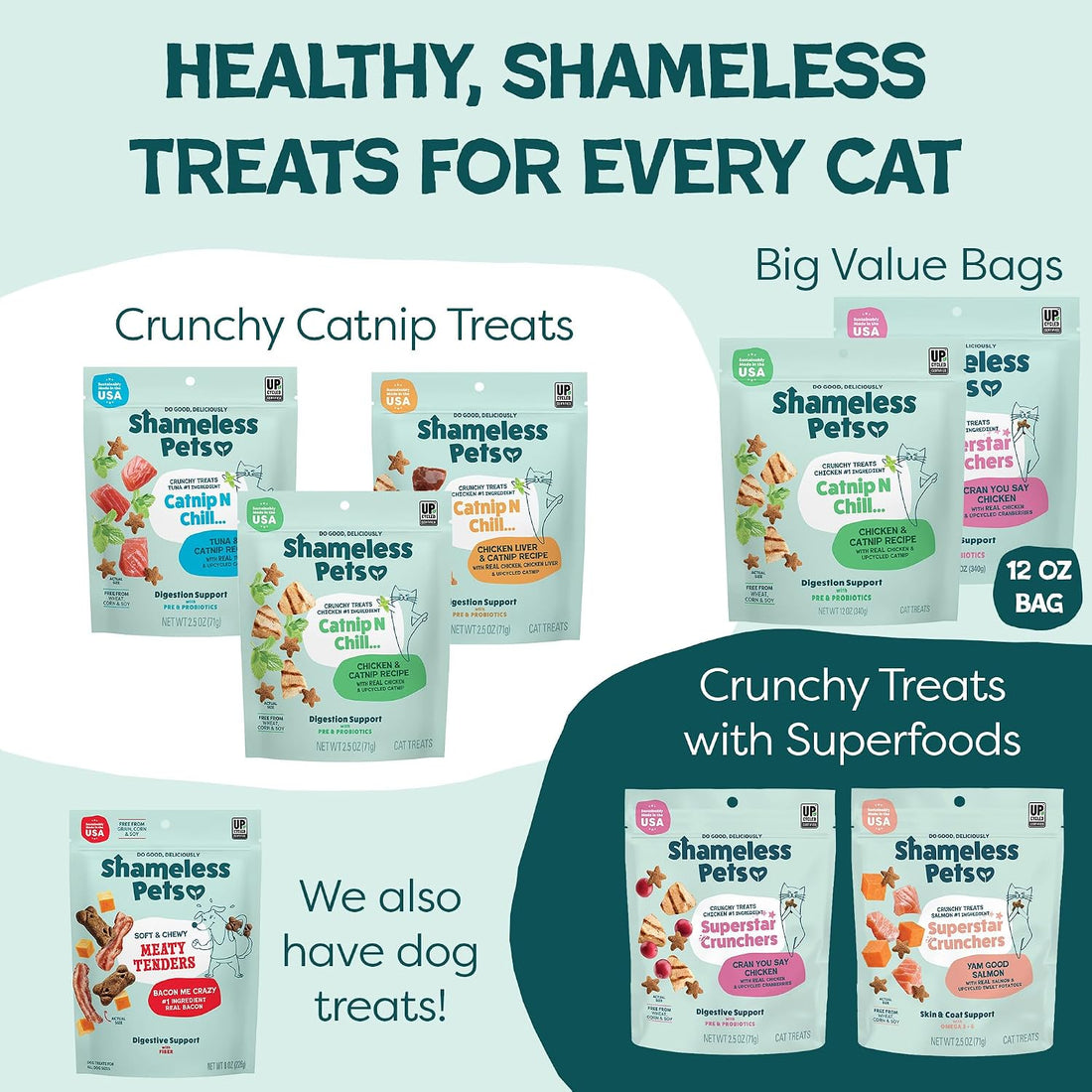 Shameless Pets Crunchy Cat Treats - Variety Pack, 3-Pk