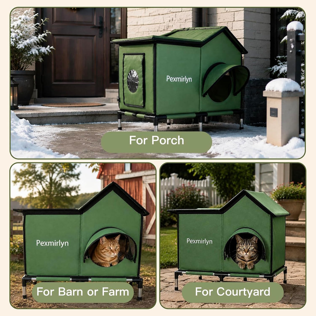Large Heated Outdoor Cat House for Outside Winter