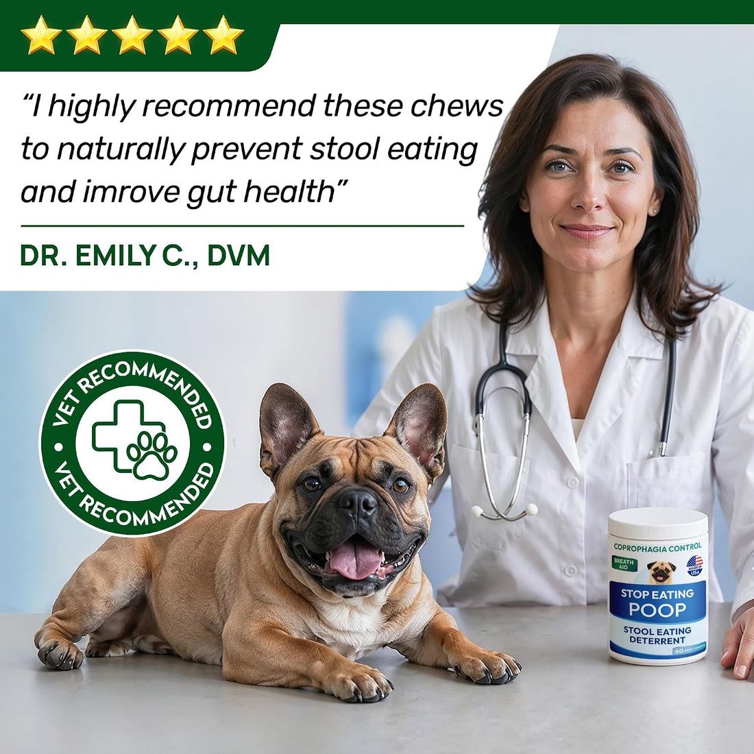 PAWFECTCHEW Coprophagia Deterrent for Dogs & Breath Aid Support