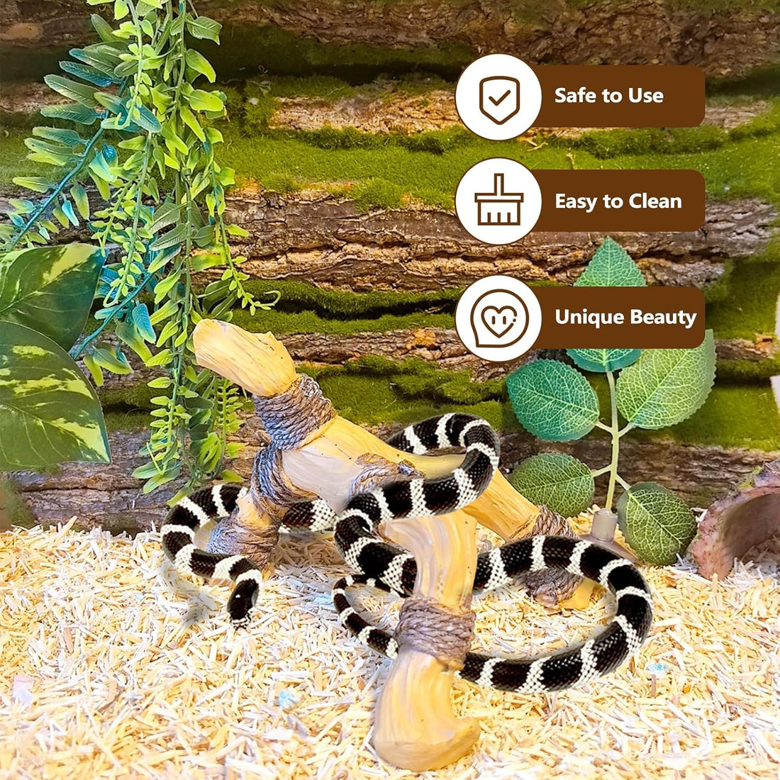 Tfwadmx Snake Climbing Branch,Resin Reptile Enclosure Decor