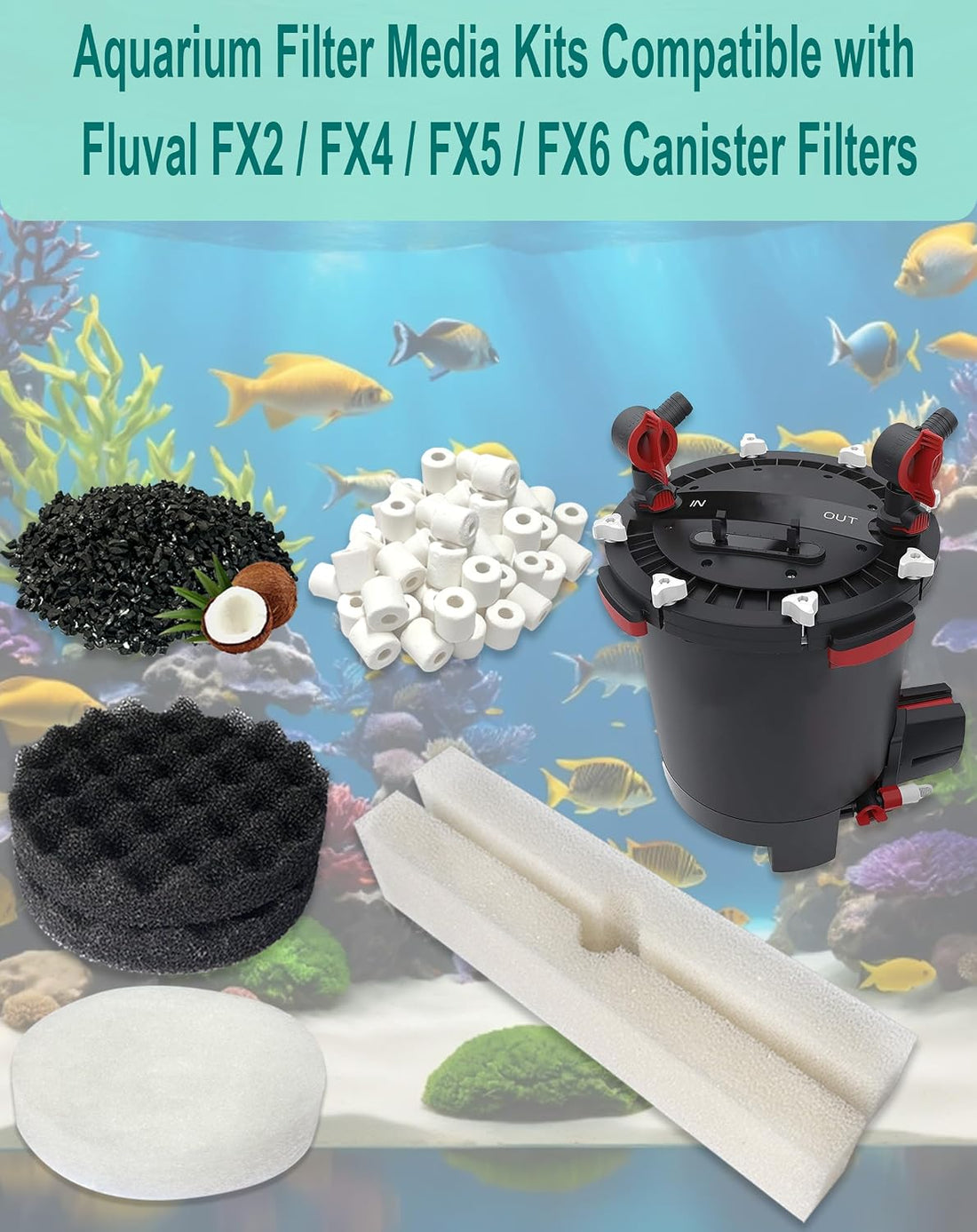 Aquarium Media Kits Compatible with Fluval FX2/FX4/FX5/FX6 Canister